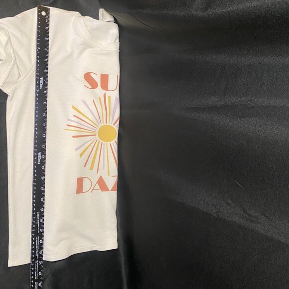 Hiatus Sun Daze Tee Shirt Womens MP Beige Rust Yellow Lavender Graphic Boho EUC - Picture 7 of 8